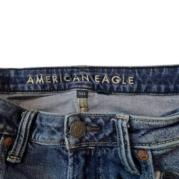 American Eagle Relaxed Straight Jeans Mens 29x34 (30x32) Blue Flex Stretch Denim - Picture 3 of 11